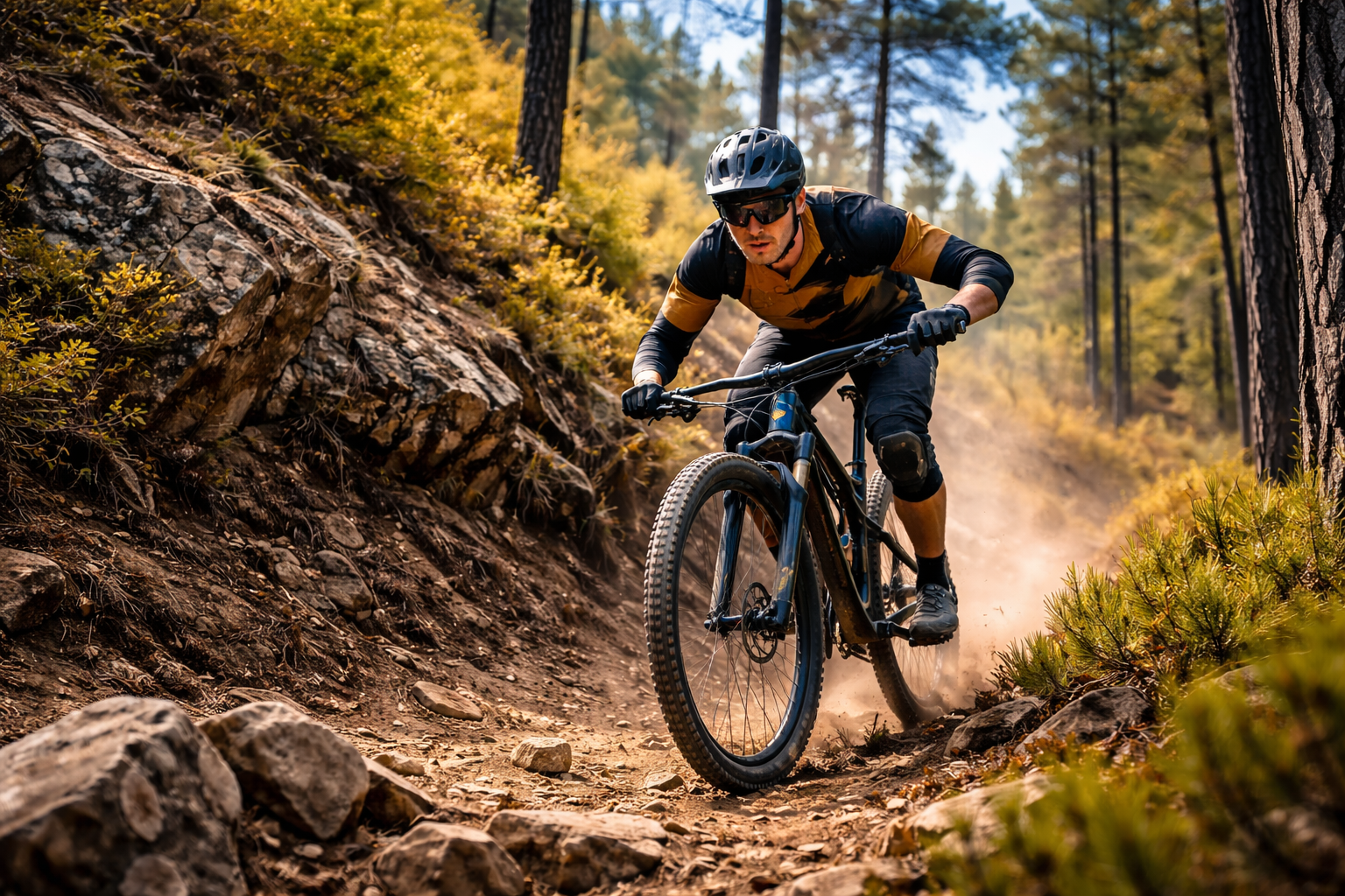 Horský bicykel v teréne